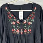 NWT Futurino Black Bohemian Crew Neck Shift Dress Large Photo 1