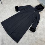 Braetan Women’s Vintage Wool Long Coat Hooded Faux Fur Penny Lane Mob Wife 8 Black Photo 3