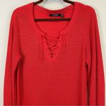Ralph Lauren Lauren ‎ Lace Up Pullover Knit Long Sleeve Sweater Size Large Photo 4