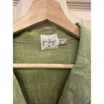 Princess Polly Sage Green Linen Blend Boho Short Sleeve V-Neck Romper Size 4 EUC Photo 1