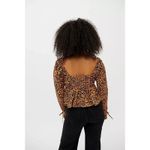 Urban Outfitters ‎ Outfitters Womens Blouse Sz M Ava Smocked Heart Leopard Print NEW Photo 3