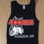 Hooters B73 New  Black Ribbed Tank Top From Augusta Georgia Stretchy Size Large Photo 1