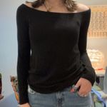 Z Supply Off The Shoulder Black Long Sleeve Top Photo 0