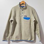 Patagonia LW Synchilla Snap-T Fleece P/O - Oatmeal Heather w/Vessel Blue- W'S XL Photo 1