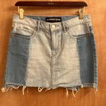 EXPRESS  patch work distressed cut off style woman’s size 4 denim skirt Photo 0
