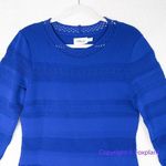 Eliza J New! Textured Fit & Flare Dress sweater knit in Cobalt blue, size L Photo 4