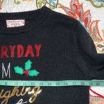 Poof! POOF New York junior sweater Christmas sequins everyday I’m sleighing holiday Photo 2
