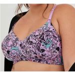 Torrid Dream Wire Free Lightly Lined Everyday Bra Size 44DD Purple Skull Rose Photo 1