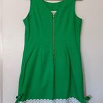Lilly Pulitzer  Crochet Floral Trim Sleeveless Shift Dress 8 Green White Womens Photo 1