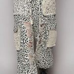 POL Leopard Patchwork Pants Crochet Lace Boho Cottagecore Drawstring Small Photo 0