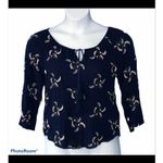 Jun & Ivy White Embroidered Floral Blouse Size S 3/4 Sleeve Boho Top Photo 1