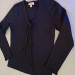 Trousers ETC New York Nylon/Rayon black knit top with beaded rope small Photo 0