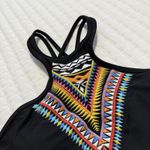 PilyQ  Women's Inca Embroidered Gypsy Halter Bikini Top Sz D Cup Black Boho Photo 3