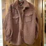 32° Heat Fluffy Button Down Brown Photo 0