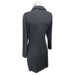 Abercrombie & Fitch Black Ruched Button Up Long Sleeve Mini Polo Sweater Dress M Photo 1