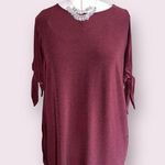 Gibson Latimer  Cold Shoulder Bat Wing Top in Burgundy - size large Photo 0