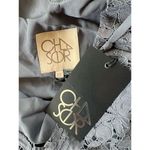 Chaser NWT!  Gray Floral Lace Scallop Hem Strappy Slip Dress Medium Photo 2