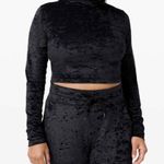 Lululemon  Black Velvet Turtleneck Cropped Long Sleeve Photo 0
