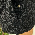 Kenneth Cole Black Velvet Brocade Detail Puffer Zip Up Vest Small Photo 3