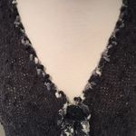 Anthropologie Hand Knit Cardigan Vest with Black Embellished Buttons Photo 5