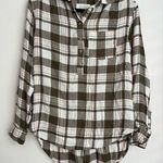 Anthropologie Isadora Button Back Plaid Tunic Popover long sleeve Shirt XS Photo 1