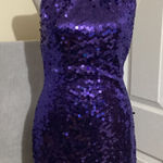 Nitelin Vintage Petite Purple Sequin Halter Neck Backless Cocktail Dress 8P Size undefined Photo 0
