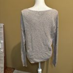 American Eagle  Knit Sweater Women's Small Beige Side Lace-Up Textured Photo 1