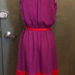 Loft  Red and Fuschia color block dress size 8 Photo 2