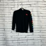 Adidas  Long Sleeve Hoodie Women’s XS Black Rainbow Logo Sleeve Cotton Pullover Photo 1