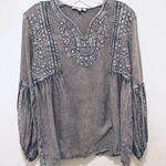 Solitaire  Boho Embroidery Long Balloon Sleeves Top Small NWT Photo 0