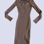 Say What? Sexy Brown Ribbed Dress High Split Say What ? Bust Line Plum  Size M Photo 0