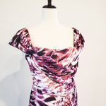 Tadashi Shoji Fuschia | White Leopard Print Square Neck Ruched Sheath Dress 8 Photo 1