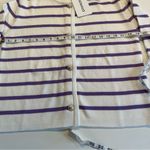 LATAHUO Women Gold Button Down Cardigan Lavender White Crew Neck size Medium Purple Photo 5