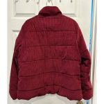 Old Navy  Women's Oversize Puffer Wine Corduroy Padded Jacket Pockets Zip Large‎ Photo 5