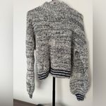 MOTHER The Mock Neck Cropped Sweater Size‎ M Navy and Cream Cotton White Size M Photo 4