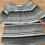 Red Haute  black and white striped off the shoulder shirt size xs Photo 2