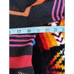 Mac & Jac Black/Multi‎ Striped Sweater Round Neck Long Sleeve Size XL Open Knit Black Photo 5