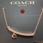 Coach  RoseGold  Pave Signature Bar Necklace 91431 NWT Photo 5