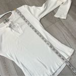 Banana Republic  Shirt keyhole tie front long sleeve womens White (small) vintage Photo 5
