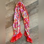 Vintage Honey 100% Silk Scarf Red Photo 2