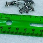 Silver Color Metal Bunch Cluster Leaf Leaves Jewelry Pin Brooch Faux Marcasite Photo 10