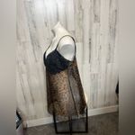 XL Leopard Sheer Lace Babydoll Lingerie Nightie – Black Lace Trim, Adjustable St Brown Photo 1