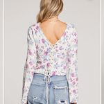 Saltwater Luxe Purple and Blue Vittoria Floral Sweater Medium Photo 3