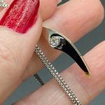 Stainless Steel Two Tone Gold & Silver CZ Cross Necklace Photo 4