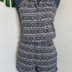 Loft  Boho Black White Print Shorts Romper Photo 0