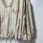 Miss Me  Linen Babydoll Lace Embroidered V-Neck Top Flowy Coastal Cowgirl Photo 4