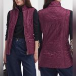 Barbour NEW Wray Fleece Lined Quilted Black Cherry Vest sz 2 Photo 1