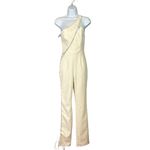 Michael Costello White One Shoulder Jumpsuit XS Lace-up Bustier Cutout $258 NEW Photo 4