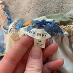 Blu Pepper  Multicolor Abstract Print Crop Top Long Sleeve‎ Peasant Blouse Size M Photo 4