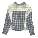 American Eagle  Women’s Cropped Distressed Plaid Long sleeve Flannel Photo 5